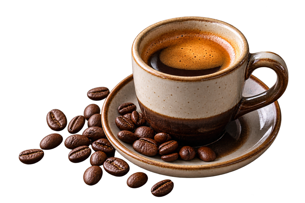 Ceramic espresso cup with saucer