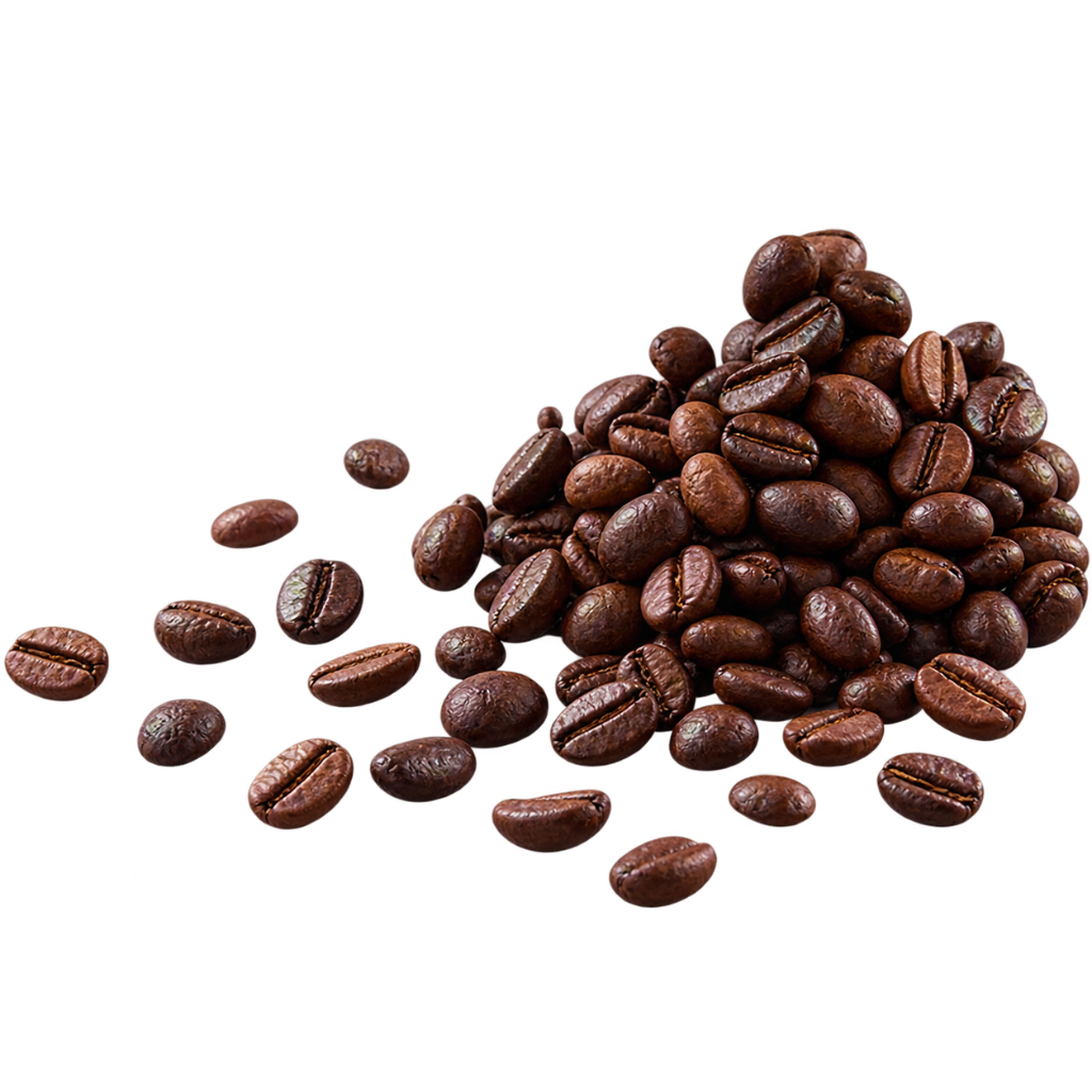 Pile of roasted coffee beans